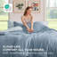 Ensemble d'édredon pour grand lit 7 pièces - Ensemble de literie grand bleu grisâtre pour toutes les saisons, lit de style bohème contrastant dans un sac avec édredon, draps, taies d'oreiller et taies décoratives-110364983-105522619