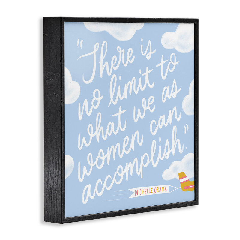 «Women Accomplment», citation giclée par Joylark Studio, H 12 po x l 12 po, Giclée encadrée noir minuit