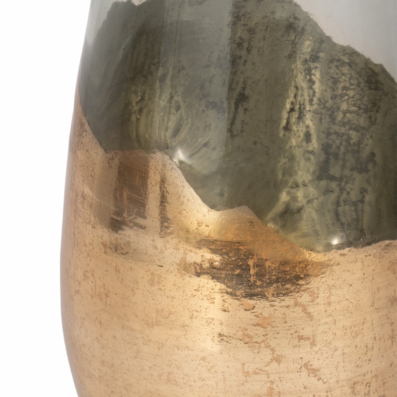 Vase en verre fumé avec base moderne pour la décoration intérieure, H 19 po x l 8 po x P 8 po, Transparent / givré