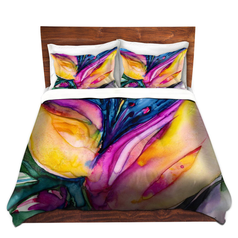 Ensemble de housse de couette fleur d’âme, 1 housse de couette grand + 2 taies standards