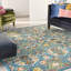 Tapis turquoise / ivoire / jaune Welaka-1623388809