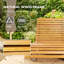 Chaise berçante ergonomique pour l'extérieur avec siège à lattes et haut dossier, chaise berçante en bois en forme de S pour patio et jardin