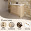  Meuble-lavabo simple 48 po avec comptoir en résine blanc brillant, moderne pour petite salle de bain-313827044