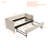 Beige Velvet Daybed, Sturdy Wooden Bed Frame, Modern Diamond Grid Pull-Out Design, For Bedroom, Living Room Furniture-2129729415