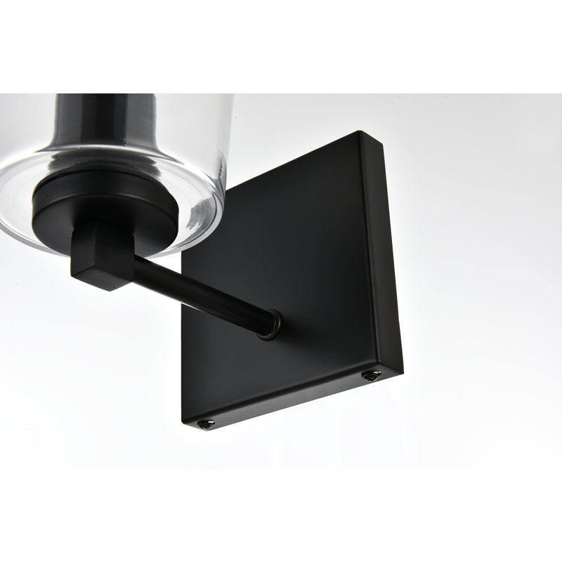 Homister Dimmable Bath Sconce, 2 Lights, 8" H x 14" W x 14" D, Black