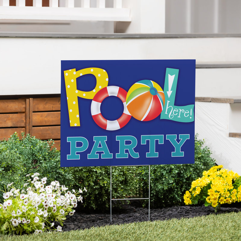 Enseigne de jardin Pool Beach, 24 po x 18 po