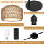 Lampe sur pied arquée en rotin avec lumière DEL et télécommande, réglable en hauteur