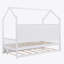 Lit simple en bois avec lit gigogne et tablette, idéal pour dormir, jouer et ranger les enfants-350883172