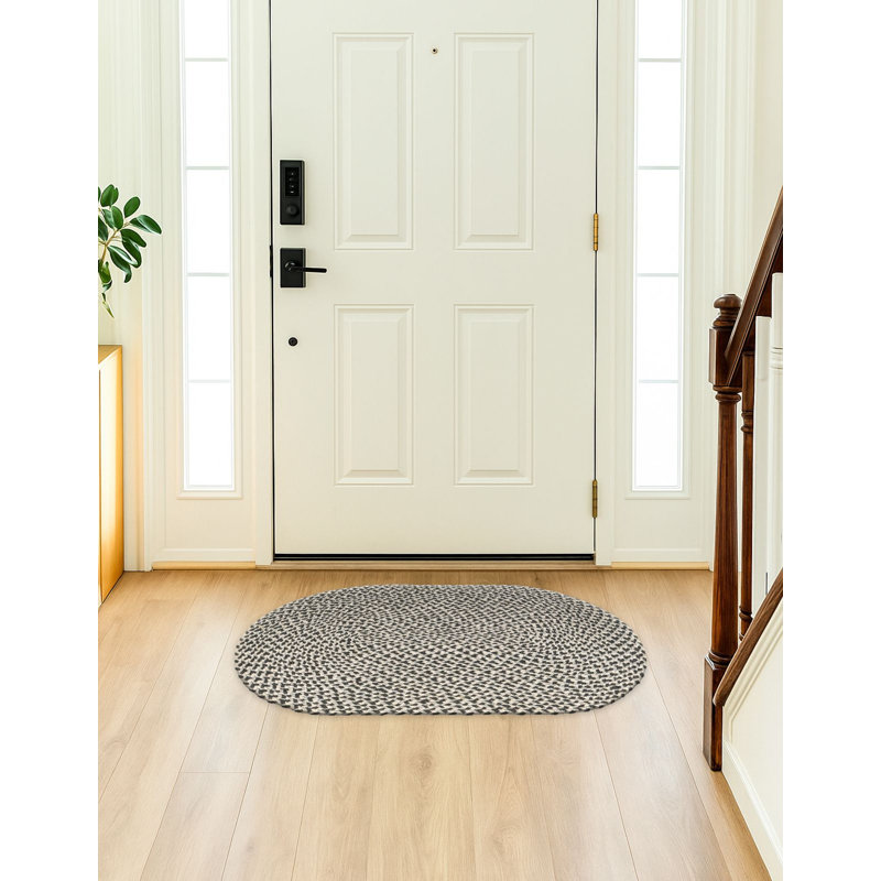 Tapis contemporain Aideen - gris, Ovale 2 pi x 3 pi 1 po