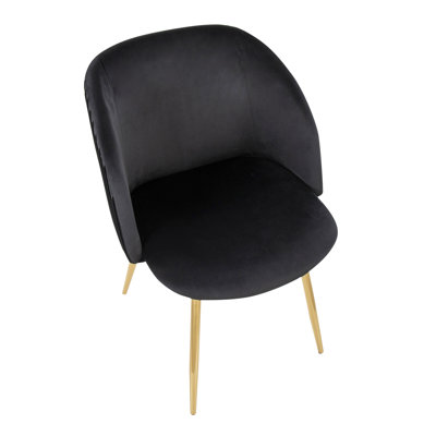 Terrance 18.5" Velvet Upholstered Parson Chairs with Pattern Seat Back