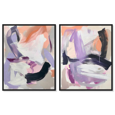 Polychrome Whispers set Canvas Set of 2 Pastel Art Prints by