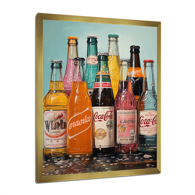 Bryonwood Pop Art 1950S Cocktail Emotion IV sur toile, H 20 po x l 12 po x P 1 po, Encadrement doré