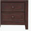 Table de chevet 2 tiroirs pour chambre à coucher, table de chevet rétro Mid-Century avec design classique, noyer foncé-757609192