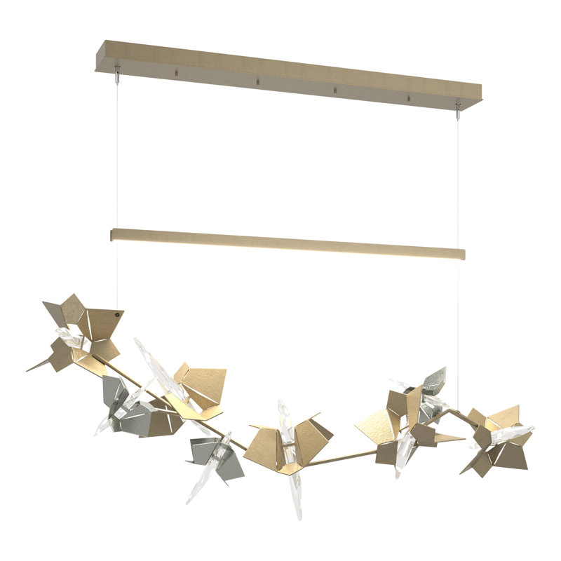 Belladonna Kitchen Island LED Pendant with Crystal Accents, Sterling, Soft Gold