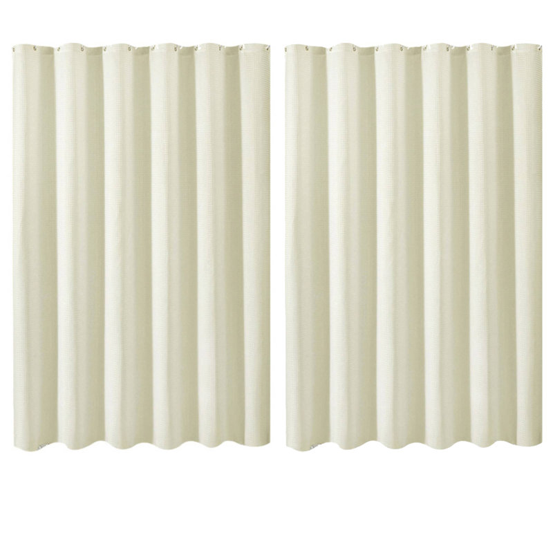 Aundray Shower Curtain with Hooks Included, Beige