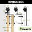 Two Solid Pine Wood Unfinished/Unassembled Barn Door with Black Single Track Bypass Hardware Kit-71653847