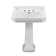 Whitehaus Collection 24" Traditional Pedestal with Large Rectangular Bowl, Backsplash, Dual Soap Ledges, Decorative Trim and Overflow