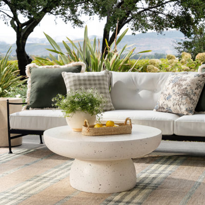Rey Patio Round Magnesium Oxide Coffee Table