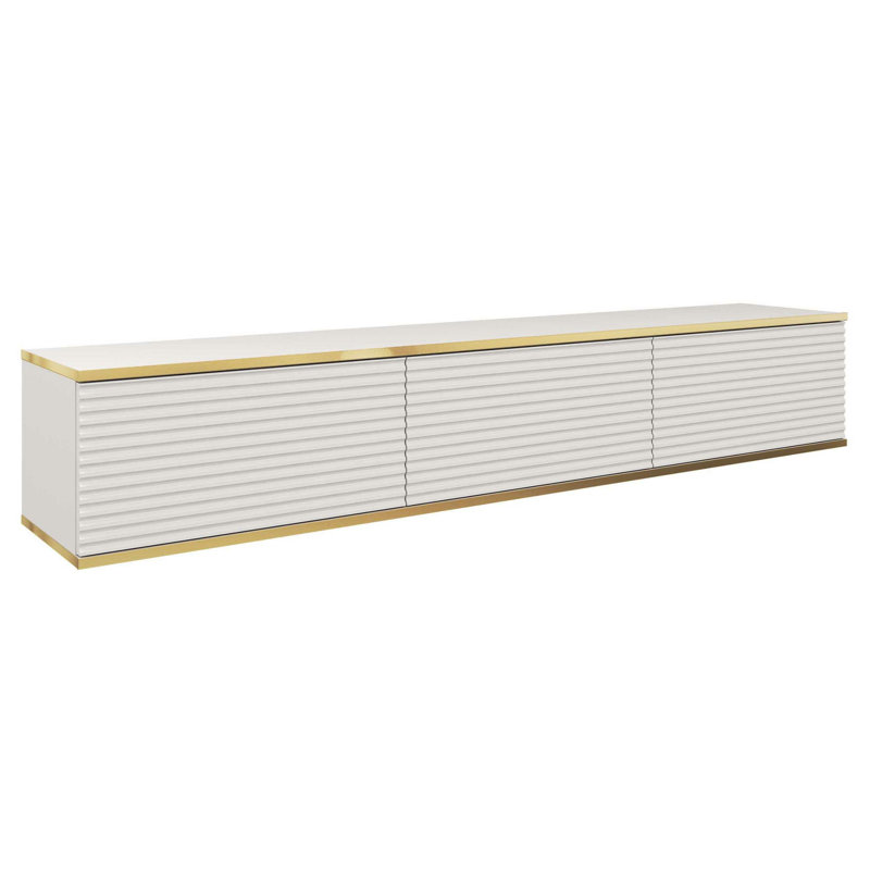 Deakyneville Unfinished TV Stand for TVs up to 75", White/Gold