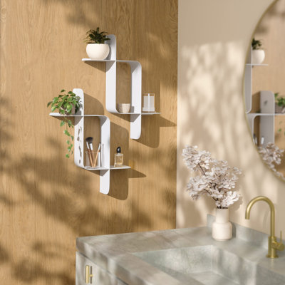 Montage Modern Wall-Mounted Floating Shelf - Set of 2