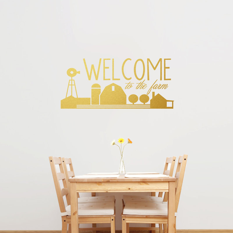 Décalcomanie murale welcome to the farm, Or