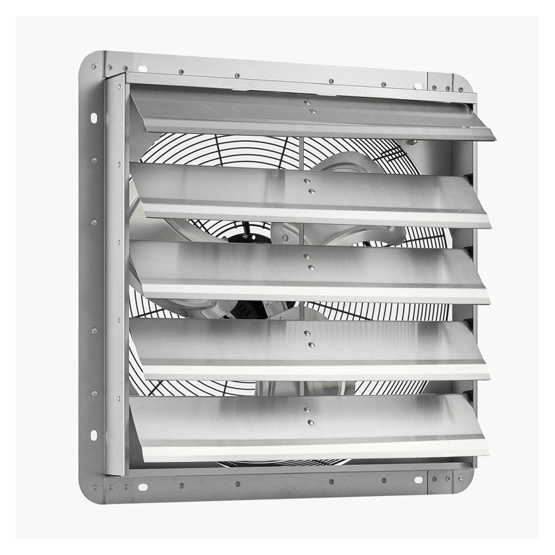 Ventilateur d'extraction robuste de 20 pouces, système de ventilation mural pour grenier avec débit d'air de 3000 pi³ / min, moteur à courant alternatif et persiennes automatiques pour le garage, la remise et la serre