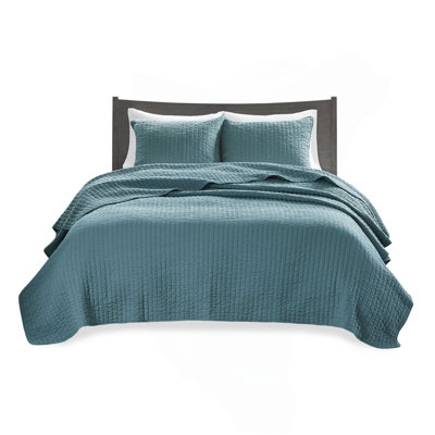 3 Piece Quilt Set Teal Full/Queen