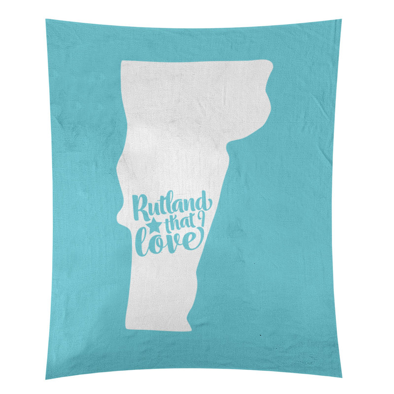 Tapisserie murale «Rutland Vermont Love», H 27,5 po x l 37,5 po, Bleu sarcelle