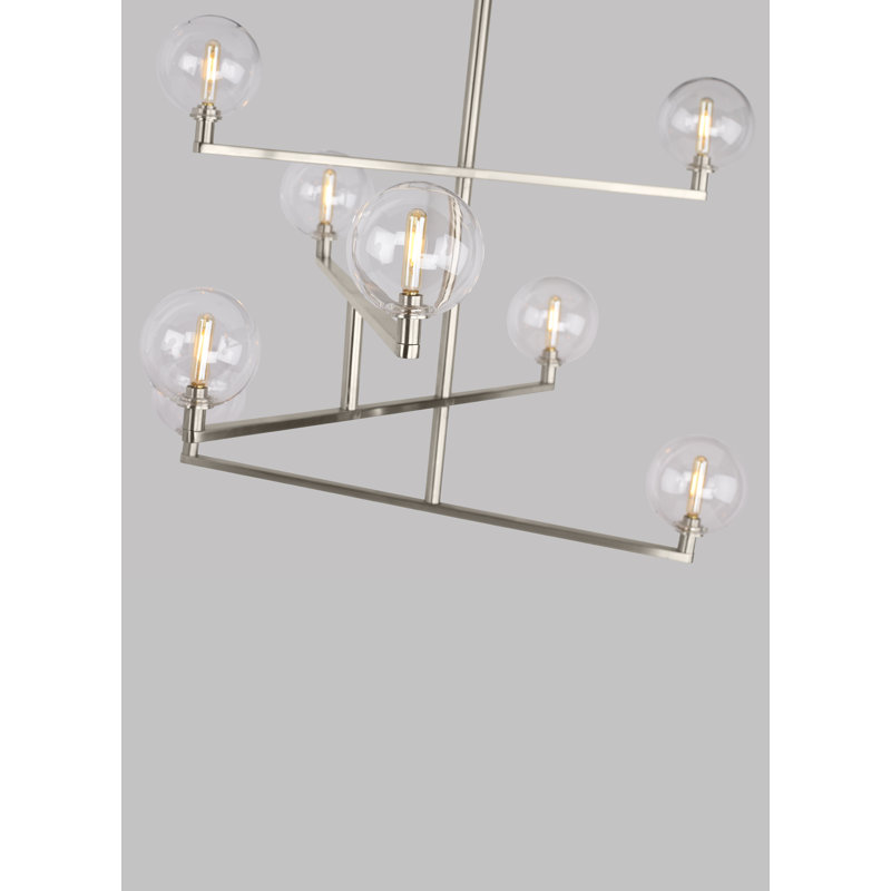 Gambit 8 - Light Chandelier, Satin Nickel, No