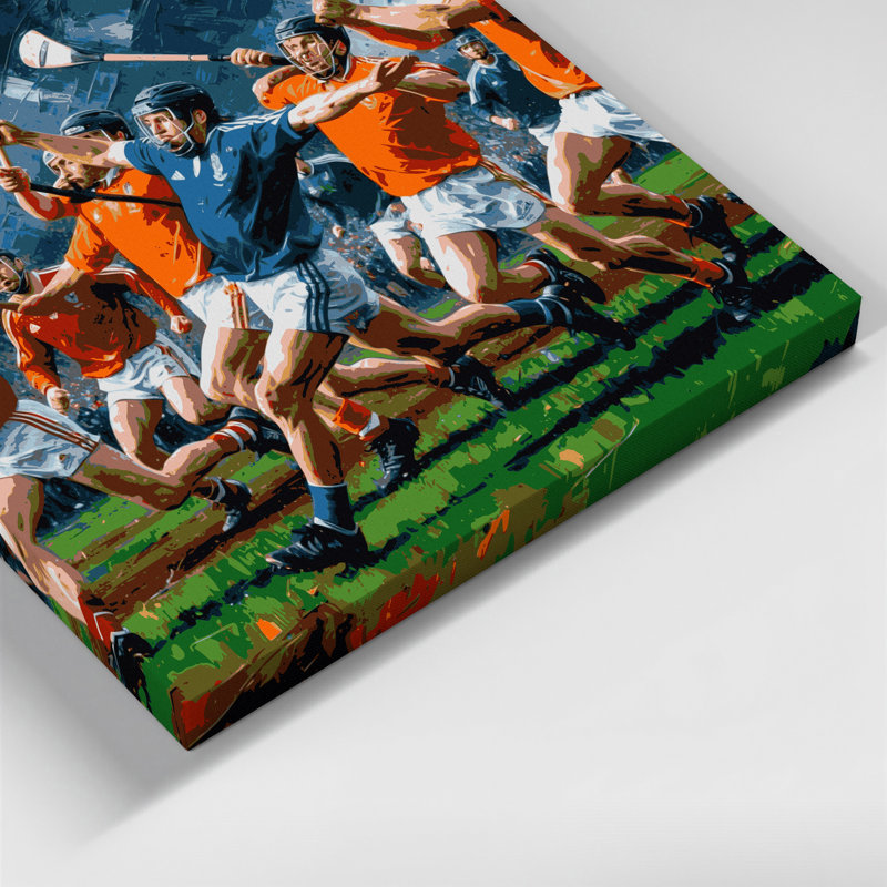 Art sportif sur toile vert Sports Hurling, H 11 po x l 14 po