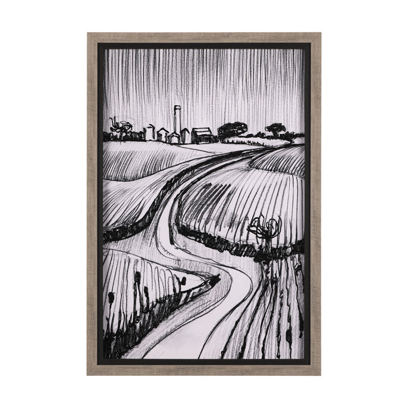 Reproduction d'art encadré à la main, Croquis rural II