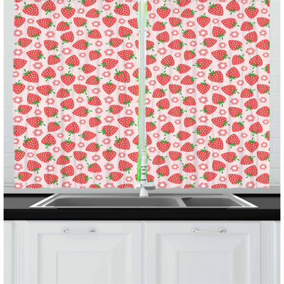 Floral Tailored Kitchen Curtain