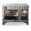Cuisinière à induction 48 pouces avec 6 éléments à induction en acier inoxydable (garniture brunie) Majestic III Series-124828827-124828836