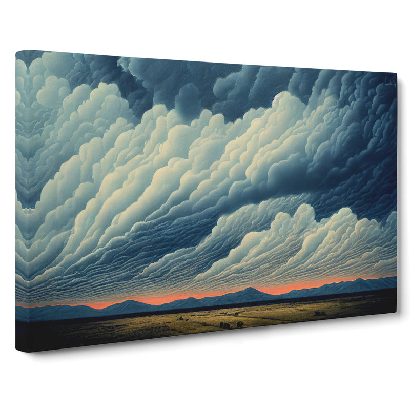 Clouds Above Mountain Range - Wrapped Canvas, 35cm H x 50cm W x 3cm D