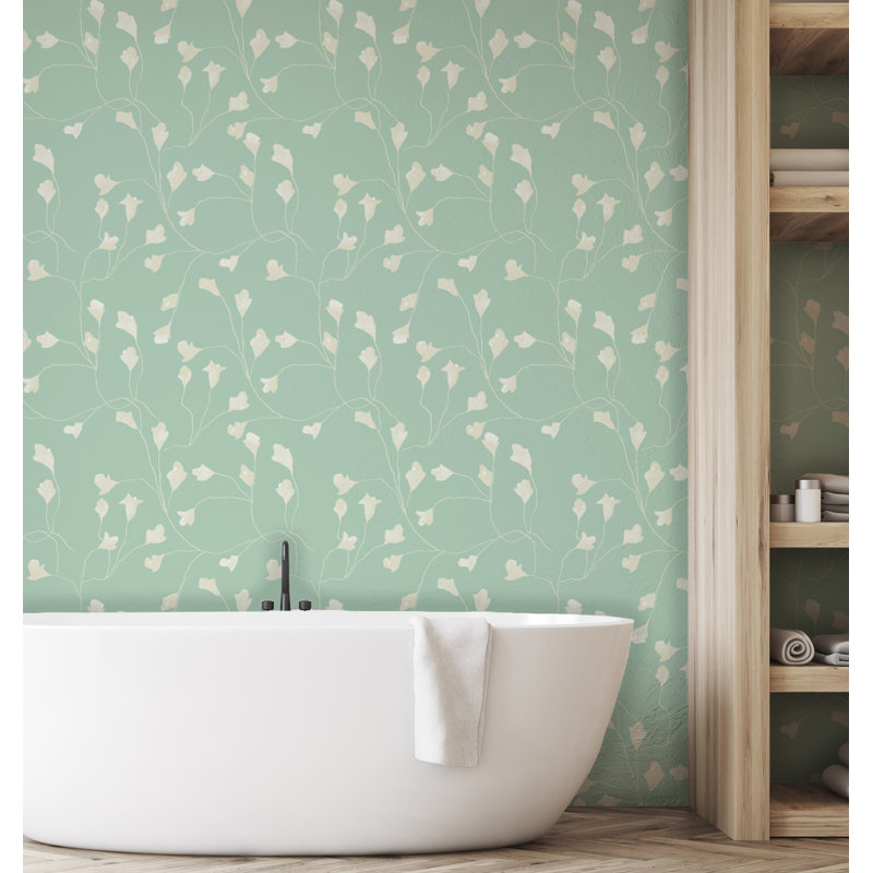Susan Hable Floral Wallpaper Double Roll, Green