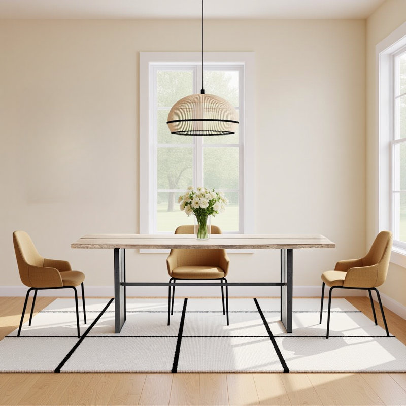 Mayweather Solid Wood Top Dining Table