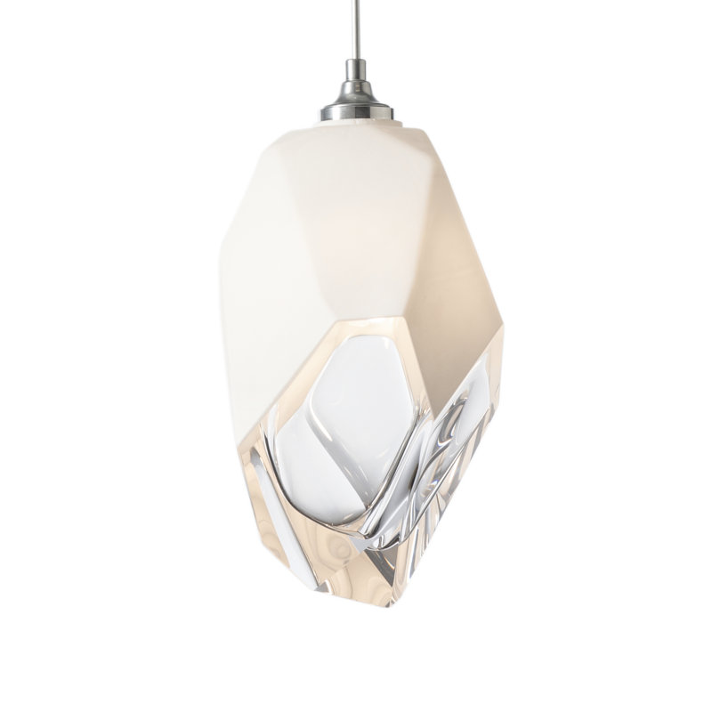 Chrysalis Single Geometric Pendant, Sterling, White
