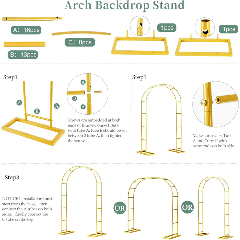 Arche de mariage et treillis de jardin 6,6 pi x 3,5 pi