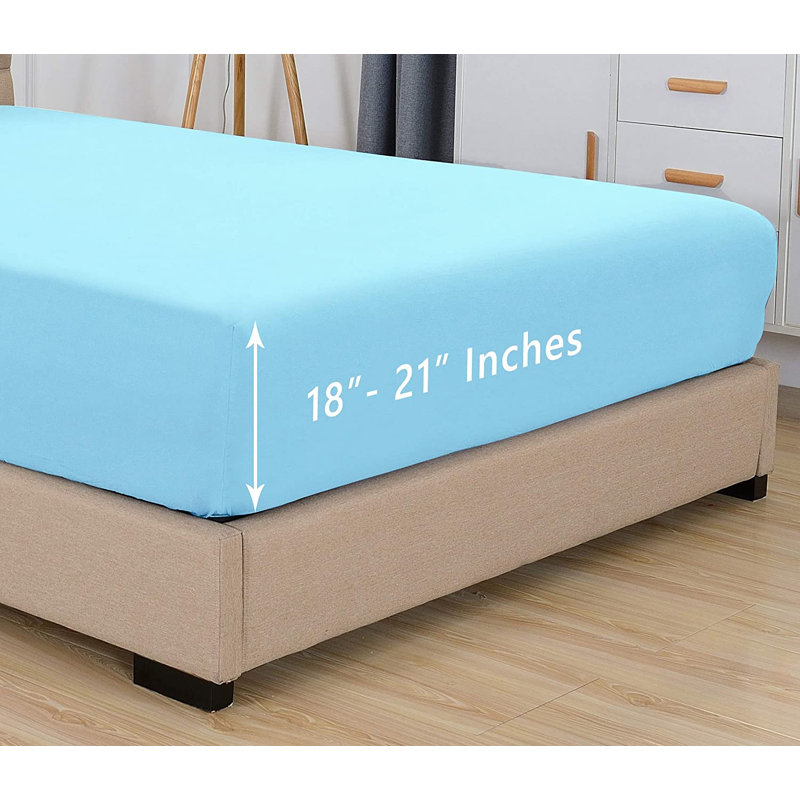 Microfiber Fitted Sheet, California king, Aqua