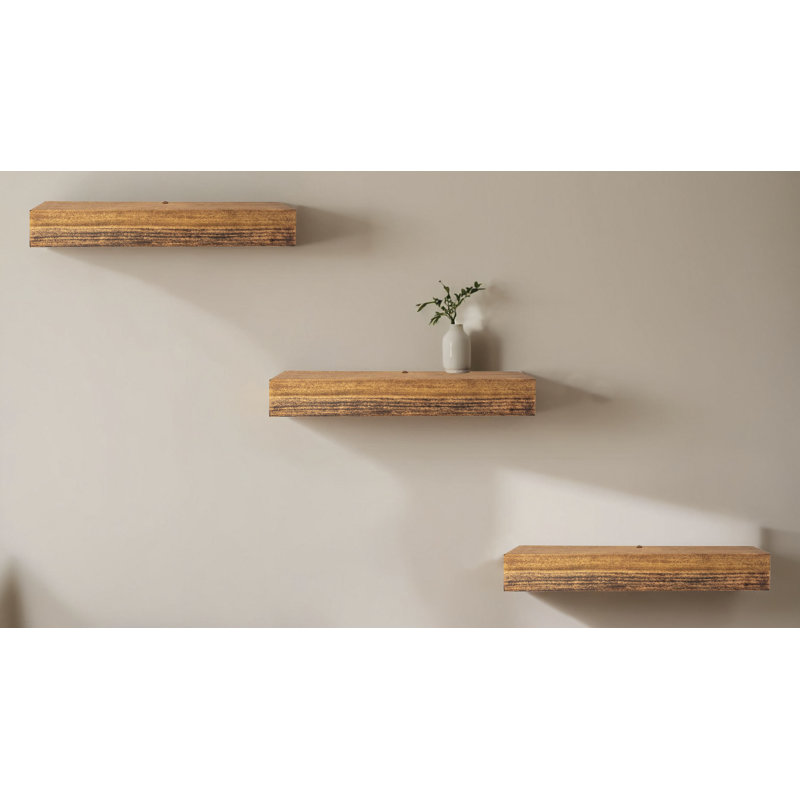 Rayne Poplar Floating Shelves, 4" H x 15" W x 5" D