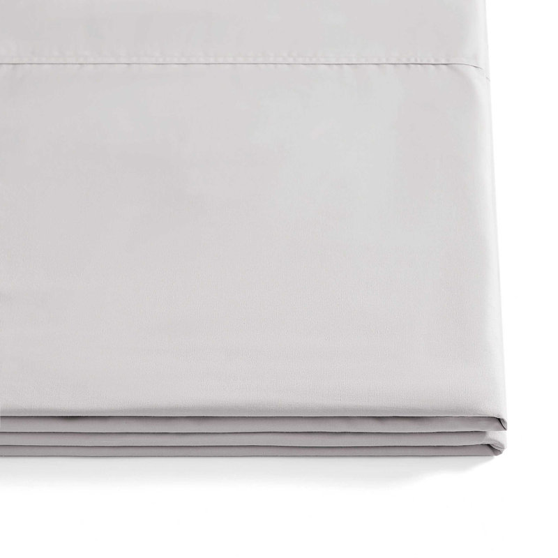 Tommy Hilfiger Solid Cotton Percale Sheet Set, Gray, Twin Extra Long Sheet Set with 1 Pillowcase