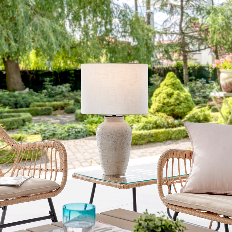 Lampe de table d'extérieur à DEL intégrée à pile 25 po Anshita