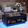 Bice Lift Top Coffee Table with RGB LED Light Strip, Hidden Compartment & Open Shelf