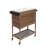 Outdoor Bar Cart, Rolling Wicker Bar Cart W/Storage Cabinet, Outdoor Bar Table With Wheels, Patio Kitchen Island Grill Cart W/Countertop, Brown