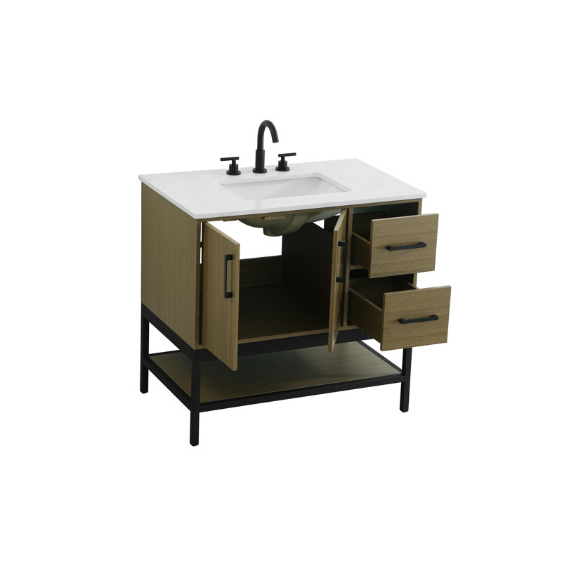 Meuble-lavabo simple 36 po, Brun châtaigne