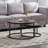 Modern Round Coffee Table Set of 2, Nesting Tables with Adjustable Feet for Living Room, Brown
