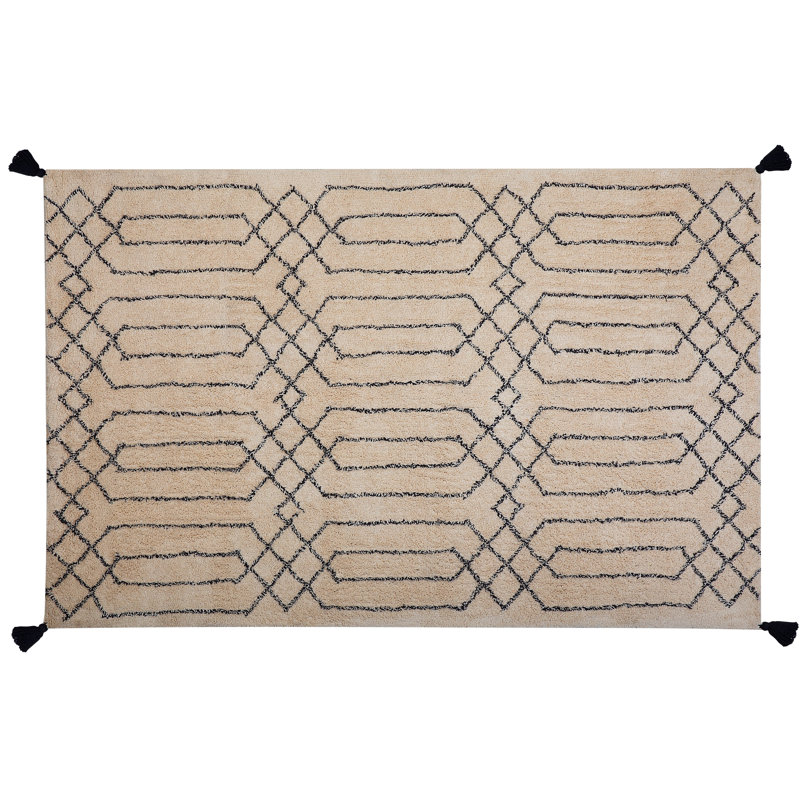 Eslettes Rectangle Geometric Cotton Hand Woven Area Rug, Rectangle 160 x 230cm