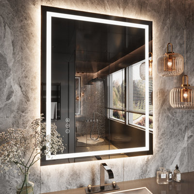 LED Bathroom Mirror with Anti-Fog, Backlit and Front Lighted Bathroom Mirrors For Wall