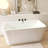 55" Stand Alone White Tub Acrylic Rectangular Freestanding Soaking Bathtub