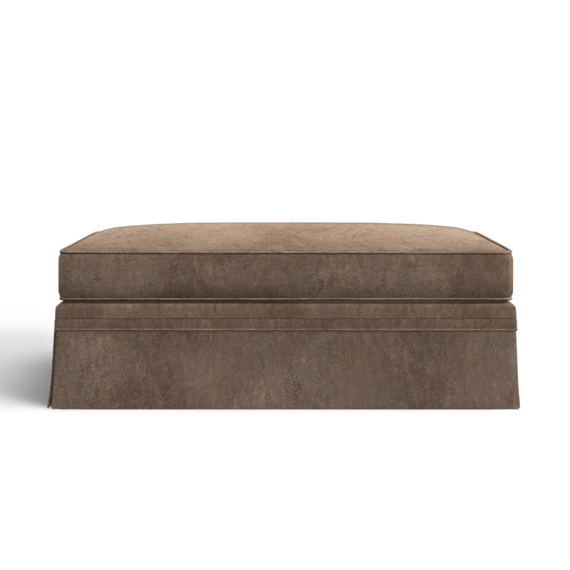 Repose-pieds rembourré avec rangement Shelby, Velours Bella Performance cacao Bella